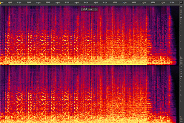 Spectrum of uncompressed WAV file