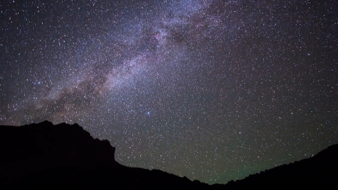Milky Way in the mountains. Pamir, Tajikistan 