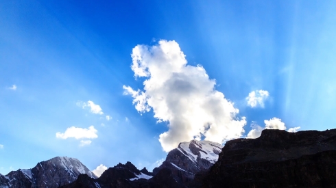 Mountains with clouds. Time Lapse. Pamir, Tajikistan 